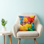 Bright abstract background of jumble of rainbow co クッション (椅子)