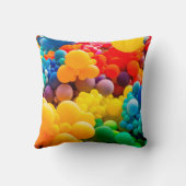 Bright abstract background of jumble of rainbow co クッション (裏面)