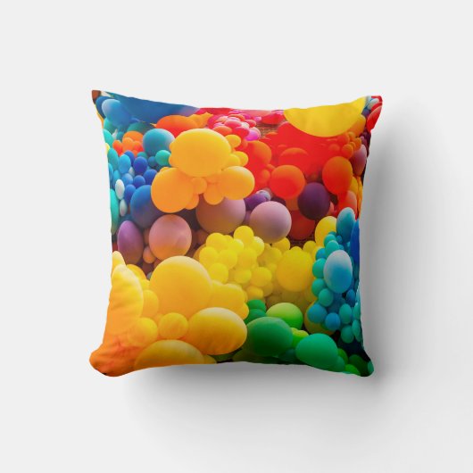 Bright abstract background of jumble of rainbow co クッション (正面)