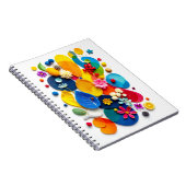 Bright Abstract Floral Mixed Media Collage ノートブック (右側)