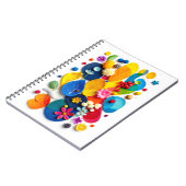 Bright Abstract Floral Mixed Media Collage ノートブック (左側)