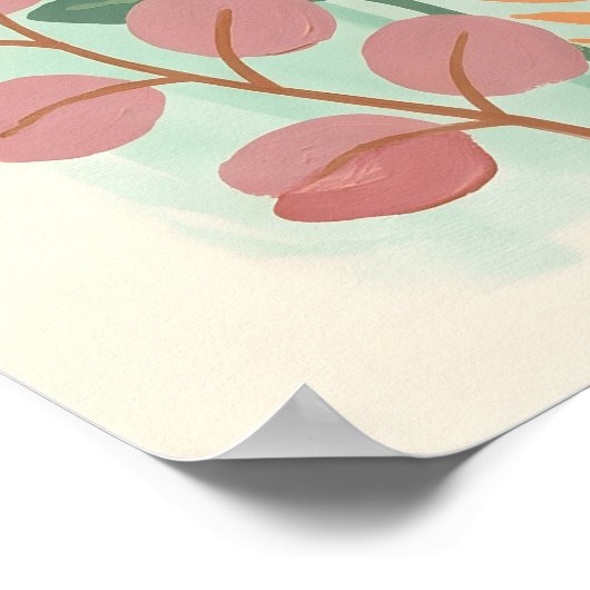 Bright Abstract Flower Botanical Art,Spring floral ポスター (角)