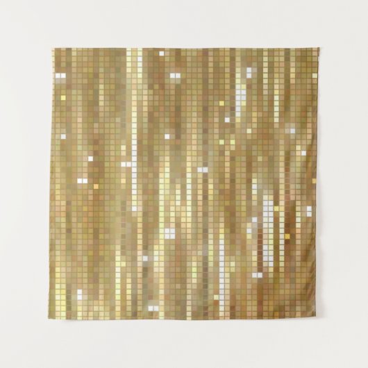 Bright abstract mosaic golden background with glos タペストリー (正面)