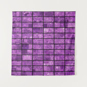 Bright abstract mosaic violet background with glos タペストリー (正面(横))