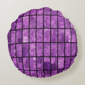 Bright abstract mosaic violet background with glos ラウンドクッション (裏面)