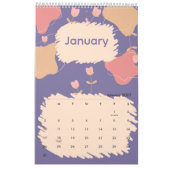 Bright Abstract Pastel Flowers カレンダー (1月 2027)