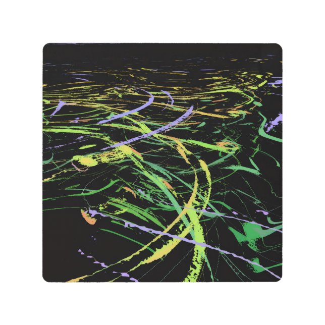 Bright Abstract Waves メタルプリント (正面)