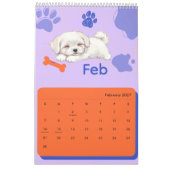 Bright & Adorable Puppy Art Calendar カレンダー (2月 2027)