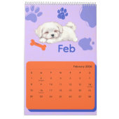 Bright & Adorable Puppy Art Calendar カレンダー (2月 2026)