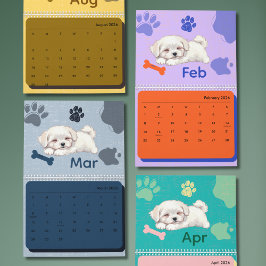 Bright & Adorable Puppy Art Calendar カレンダー