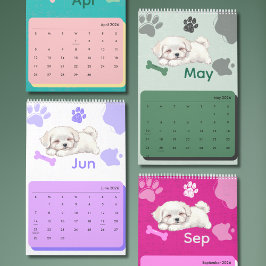 Bright & Adorable Puppy Art Calendar カレンダー