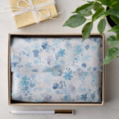 Bright Airy Blue Summer Floral Pattern 薄葉紙 (ギフト)
