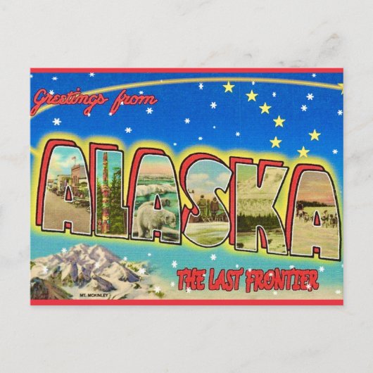 Bright Alaska Vintage Postcard  ポストカード (正面)