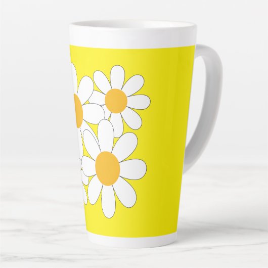 Bright and Bold Daisy カフェラテマグ (右アングル)
