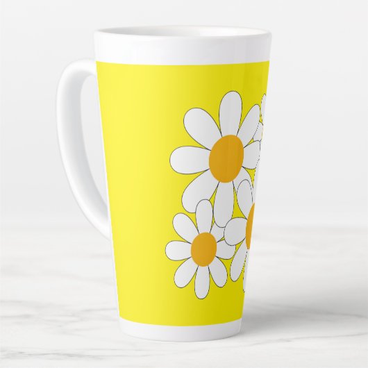 Bright and Bold Daisy カフェラテマグ (左アングル)