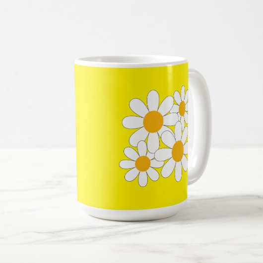 Bright and Bold Daisy コーヒーマグカップ (正面右)