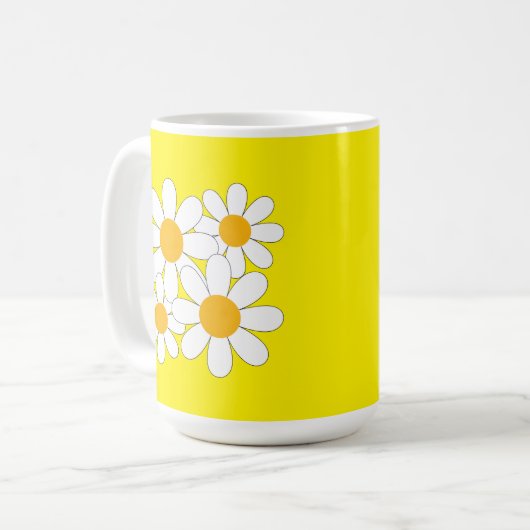 Bright and Bold Daisy コーヒーマグカップ (正面左)
