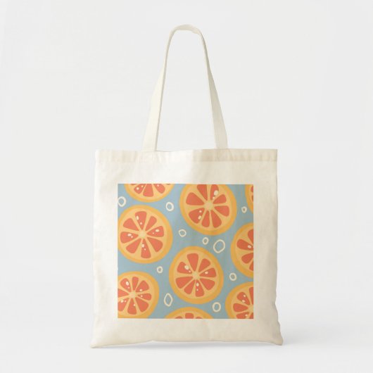 Bright and Bold Orange Slices Pattern on Blue トートバッグ (正面)