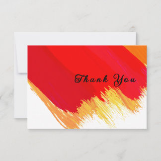 bright and Bold Thank You Card with Red and Yellow サンキューカード