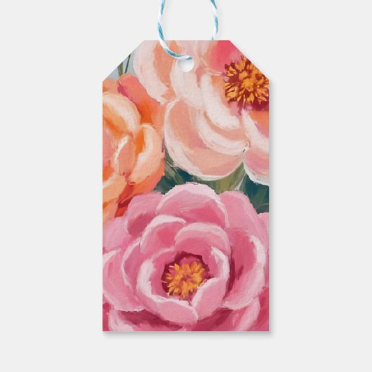 bright and bold vibrant floral bridal shower ギフトタグ (裏面)