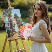 bright and bold vibrant floral bridal shower 招待状