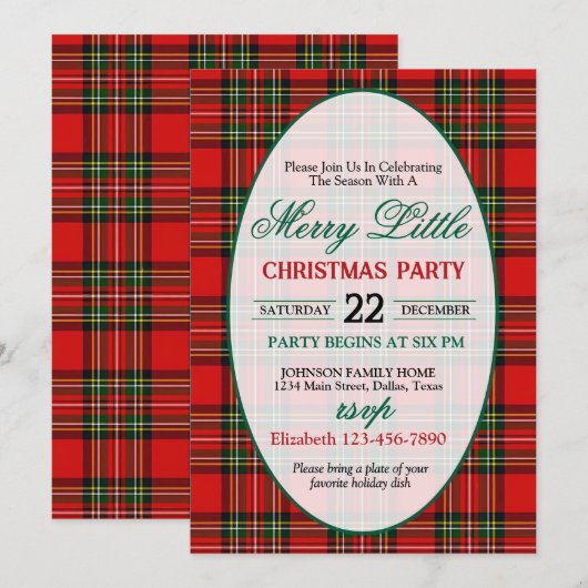 Bright and Colorful Christmas Party Invitation 招待状 (正面/裏面)