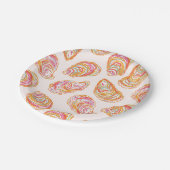 Bright and Colorful Coastal Oyster Shells ペーパープレート (アングル)