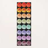 Bright and Colorful Daisies Rainbow ヨガマット (正面)