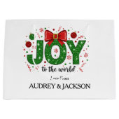 Bright and Colorful Joy Christmas ラージペーパーバッグ (正面)