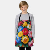 Bright and colorful roses エプロン (着用した状態)