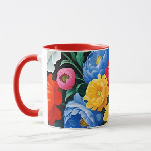 Bright and colorful roses マグカップ (左)