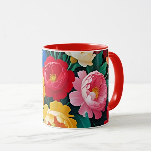 Bright and colorful roses マグカップ (正面右)