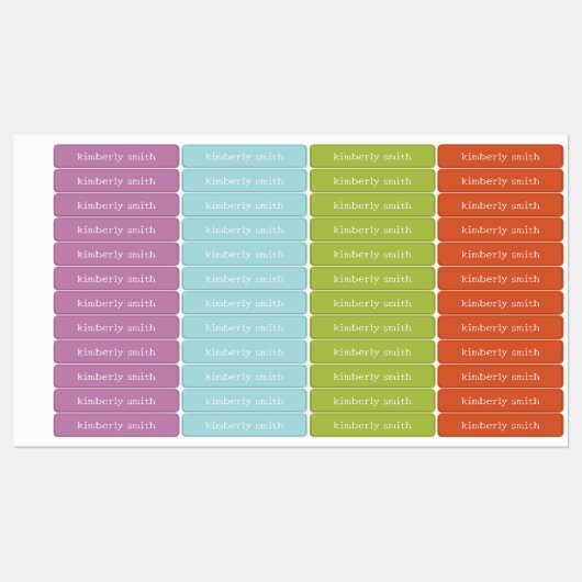 Bright and Groovy Personalized Name ラベル (シート)