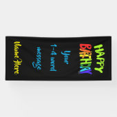 Bright and Happy Birthday Create-Your-Own 横断幕 (横)