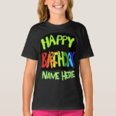 Bright and Happy Birthday Custom Name Tシャツ (正面)
