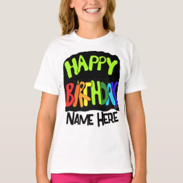 Bright and Happy Birthday Custom Name Tシャツ