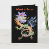 Bright and Vivid Chinese Fire Dragon Cut Out カード (正面)