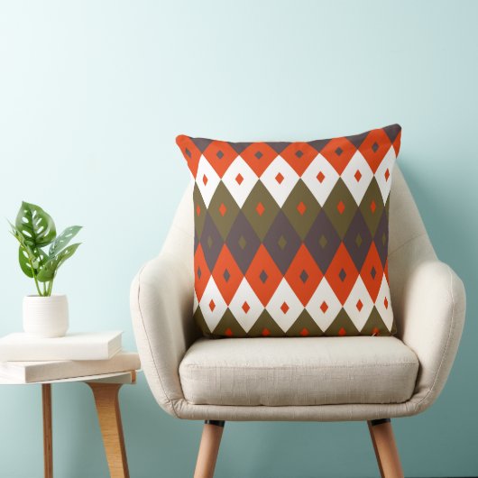 Bright and Vivid Rhombus Pattern Throw Pillow クッション (椅子)