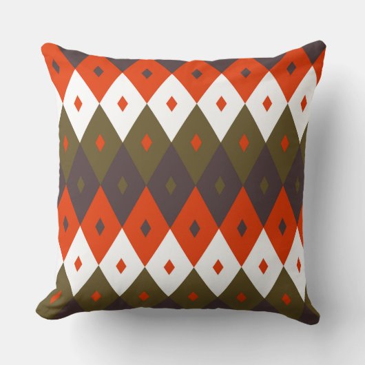 Bright and Vivid Rhombus Pattern Throw Pillow クッション (正面)
