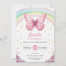 Bright and whimsical birthday Invitation 招待状