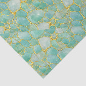 Bright Aqua Teal Gold Watercolor Mosaic Sea Glass  薄葉紙 (詳細)