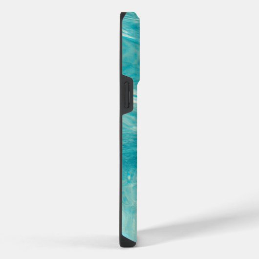 Bright Aqua Yellow and White Phone Case for iPhone iPhoneケース (右側面)