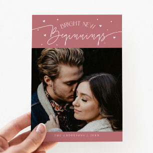 Bright Beginnings 新年 ピンク 写真 シーズンカード
