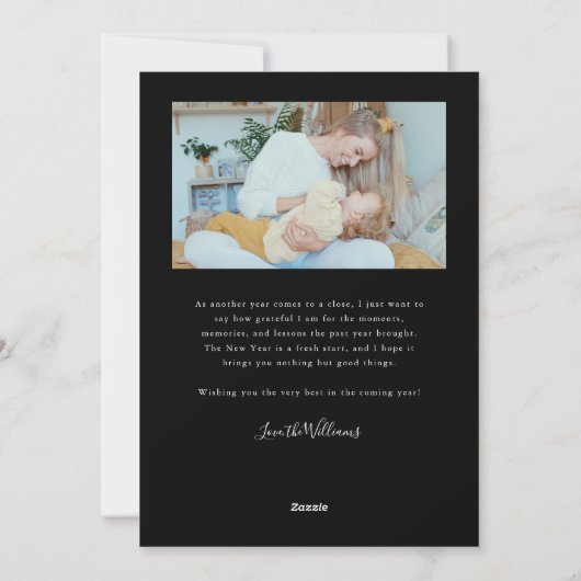 Bright Beginnings Black Arch New Years シーズンカード (裏面)