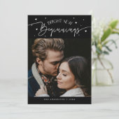 Bright Beginnings New Year Black Photo  シーズンカード (スタンド正面)