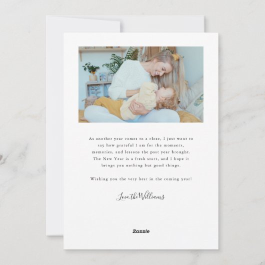 Bright Beginnings White Arch New Years シーズンカード (裏面)