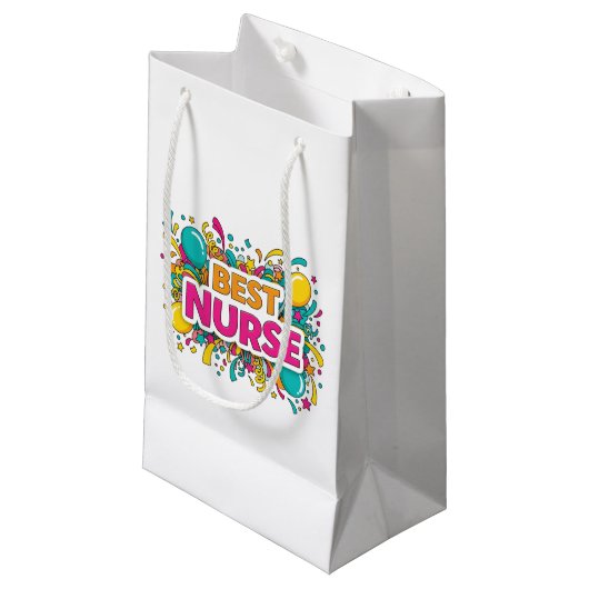 Bright Best Nurse Gift Bag スモールペーパーバッグ (正面アングル)