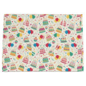 Bright Birthday Cakes and Balloons Wrapping Paper ラージペーパーバッグ (正面)