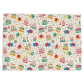 Bright Birthday Cakes and Balloons Wrapping Paper ラージペーパーバッグ (裏面)