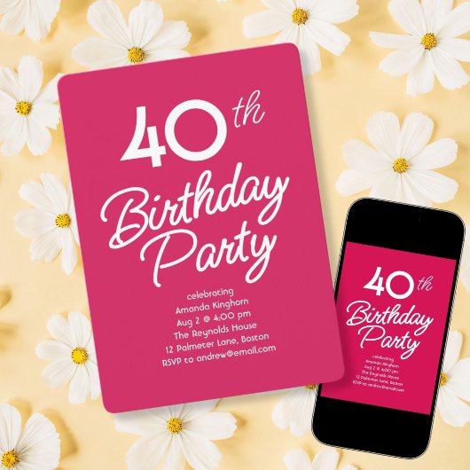 Bright Birthday Party Invitation 招待状